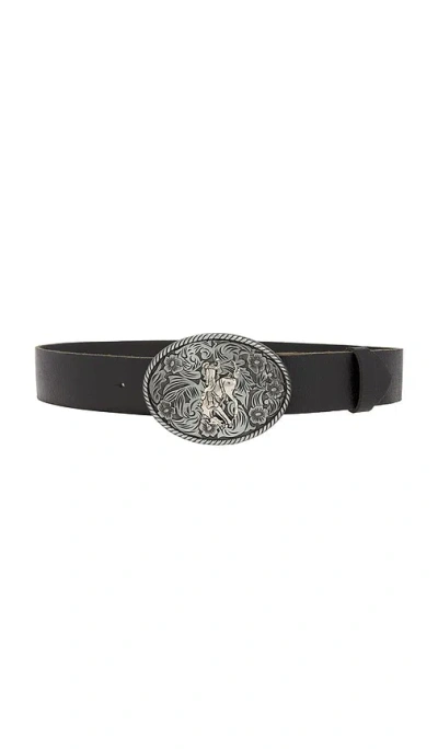 Lamarque Metal Buckle Leather Belt In Black