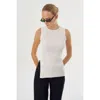 Lamarque Milou | Rib Knit Sleeveless Top In White