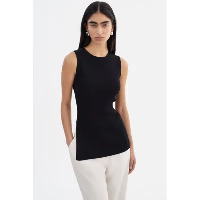 Lamarque Milou | Rib Knit Sleeveless Top In Black