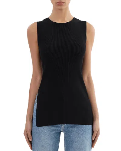 Lamarque Milou Ribbed Top In Black