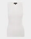 Lamarque Milou Side-slit Ribbed Tank Top In White