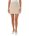 Lamarque Candela Double-face Wool Mini Skirt In Heather Beige