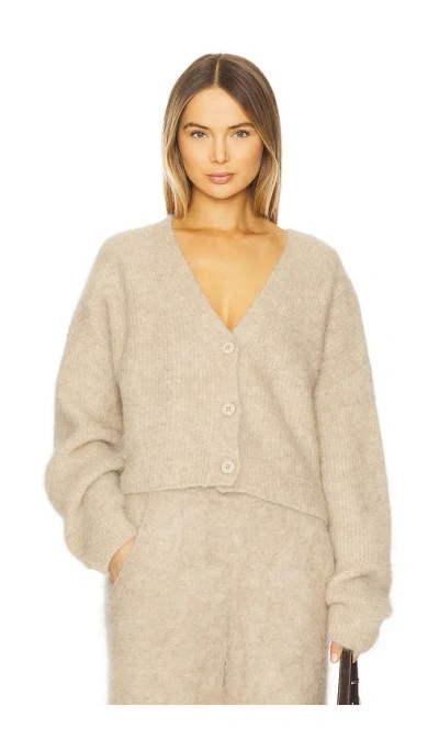 Lamarque Minnie Cardigan In Heather Beige