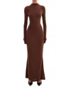 Lamarque Mock Neck Mermaid Dress In Brown
