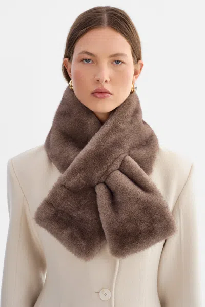 Lamarque Muse Faux Fur Scarf In Wolf