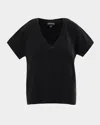 Lamarque Nerea Jersey V-neck Shirt In Black