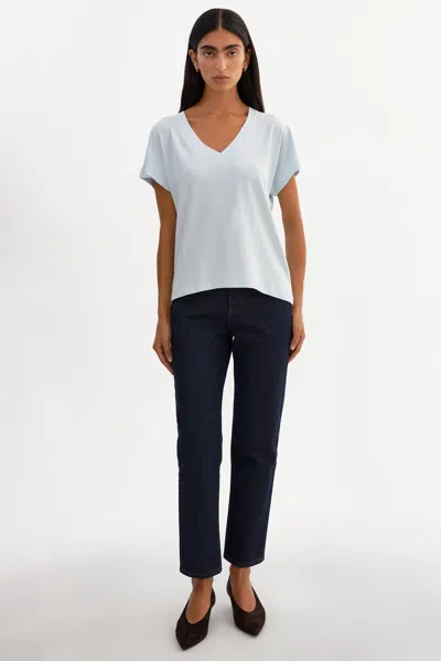 Lamarque Nerea Jersey V Neck Tee In Blue