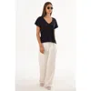 Lamarque Nerea Jersey V-neck Shirt In Black
