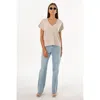 Lamarque Nerea Jersey V Neck Tee In Brown