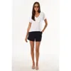 Lamarque Nerea Jersey V-neck Shirt In White