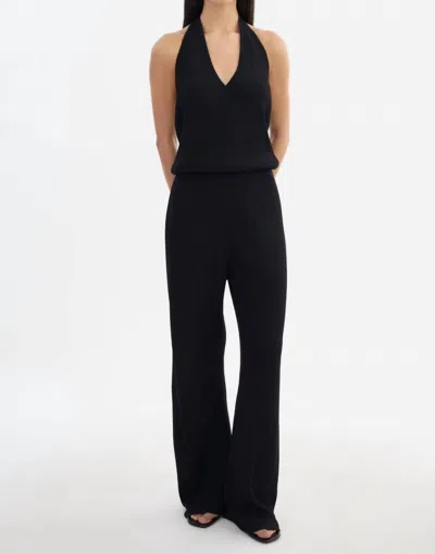 LAMARQUE NURIA RIB KNIT JUMPSUIT IN BLACK