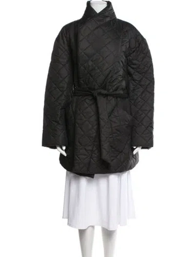 Pre-owned Lamarque Nylon Coat In Black