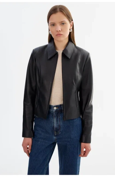 Lamarque Oceana | Fitted Leather Jacket In Black