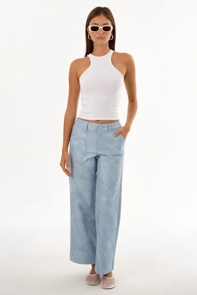 Lamarque Odile Faux Leather Cargo Pants In Blue