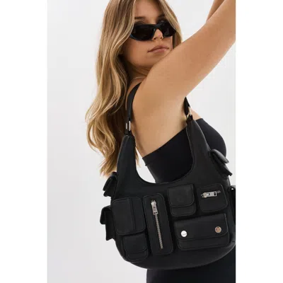 Lamarque Olesia Mini Leather Cargo Bag In Black