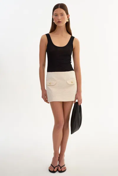Lamarque Olexa Faux Hair Tiger Print Mini Skirt In Neutral