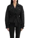 Lamarque Oversized Belted Jacket In Black