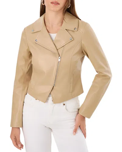 Lamarque Pascale Faux Leather Moto Jacket In Wheat