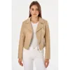 Lamarque Pascale Fitted Faux Leather Jacket In Brown
