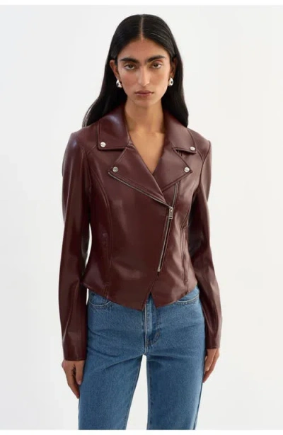 Lamarque Pascale | Fitted Faux Leather Jacket In Brown