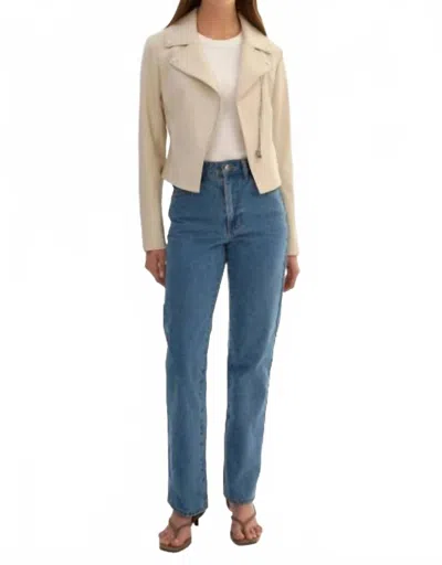 Lamarque Pascale Moto Jacket In Bone In Neutral