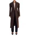 Lamarque Peak Lapel Coat In Brown