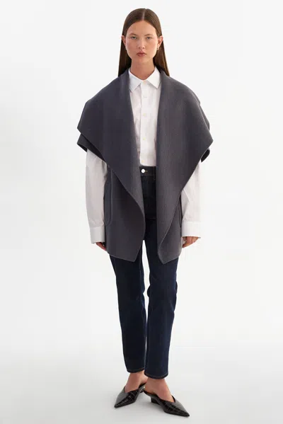 Lamarque Penelope Double Face Wool Coat In Gray
