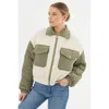 Lamarque Mixed Media Jacket In Green