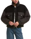 Lamarque Peyton Mixed Media Bomber Jacket In Multi