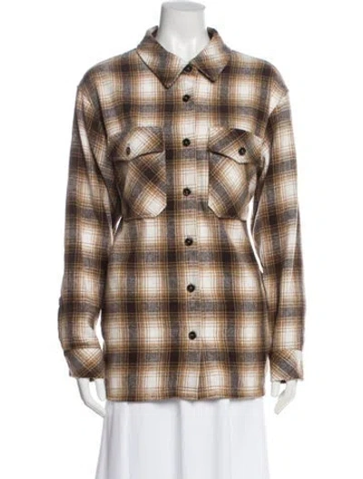 Pre-owned Lamarque Plaid Print Jacket In Neutral