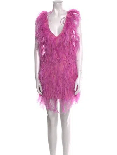 Pre-owned Lamarque Printed Mini Dress W/ Tags In Pink