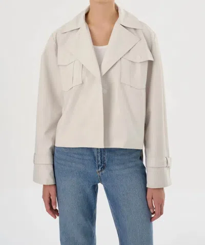 Lamarque Quinn Cropped Trench Coat In Whisper White