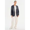 Lamarque Quirina Leather Blazer In Blue