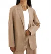 Lamarque Quirina Leather Blazer In Beige In Nude