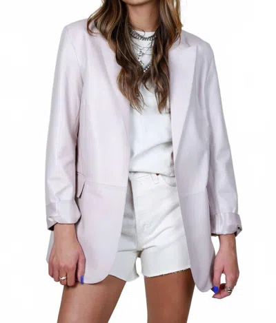 Lamarque Quirina Leather Blazer In Rose In Multi