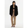 Lamarque Rabea Feather Coat In Black