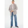 Lamarque Rabea Feather Coat In Gray