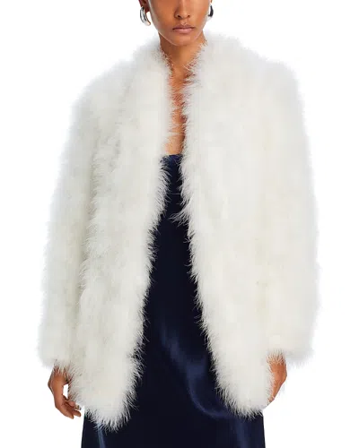 Lamarque Rabea Feather Coat In White