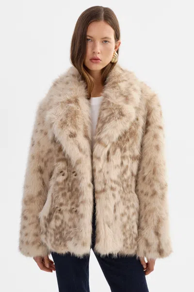 Lamarque Ravenna Faux Fur Coat In Brown