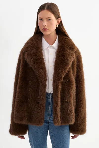 Lamarque Ravenna Faux Fur Coat In Multi