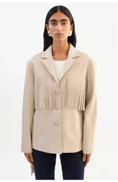 Lamarque Rianne | Leather Fringe Jacket In Purple
