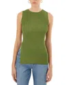 Lamarque Milou Side-slit Ribbed Tank Top In Fern