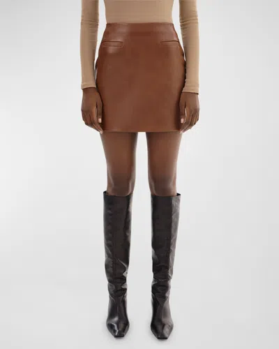 LAMARQUE ROWAN LEATHER MINI PENCIL SKIRT
