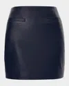 Lamarque Rowan Leather Mini Pencil Skirt In Navy