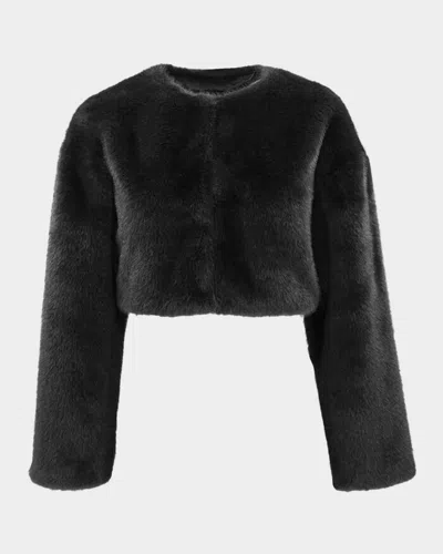 Lamarque Rowdie Faux Fur Coat In Angora