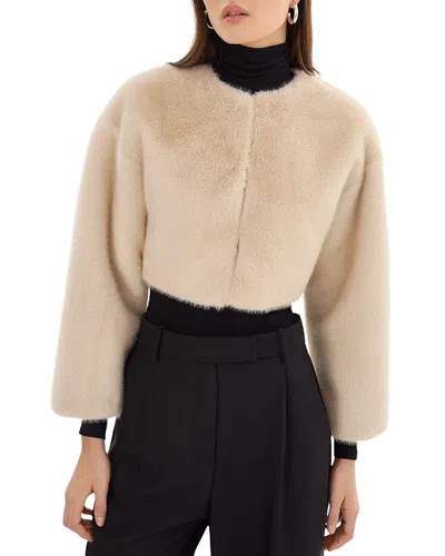 Lamarque Rowdie Faux Fur Coat In Angora