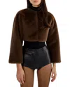 Lamarque Rowdie Faux Fur Coat In Brown