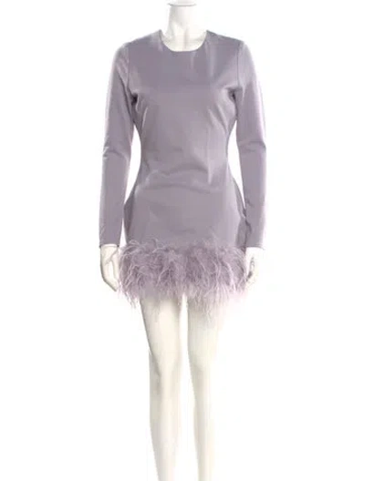 Pre-owned Lamarque Scoop Neck Mini Dress In Purple