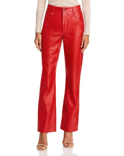 Lamarque Faux Leather Pants In Crimson
