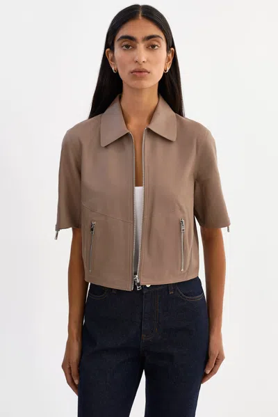 Lamarque Sevana Lsr Reversible Suede Jacket In Brown